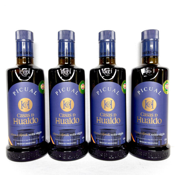 🇪🇸🇪🇸🇪🇸🇪🇸 Zestaw 4 Oliw Extra Virgin Premium: 4 x Hiszpańska Oliwa Extra Virgin – Casas De Hualdo Picual 100% Picual (500ml)
